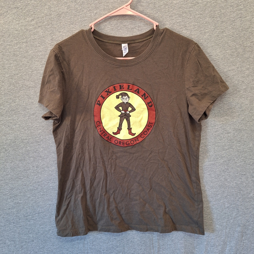 VTG Pixieland Oregon Coast T-Shirt Youth XXL Dark Olive Green